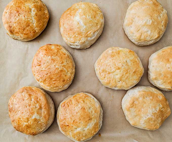 Breakfast biscuits with egg wash