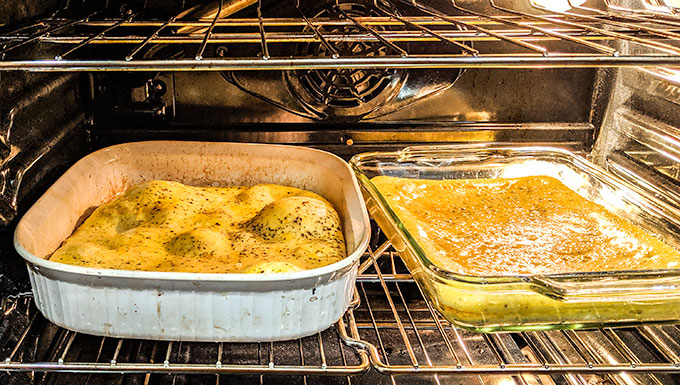 baked eggs puffed up in the oven