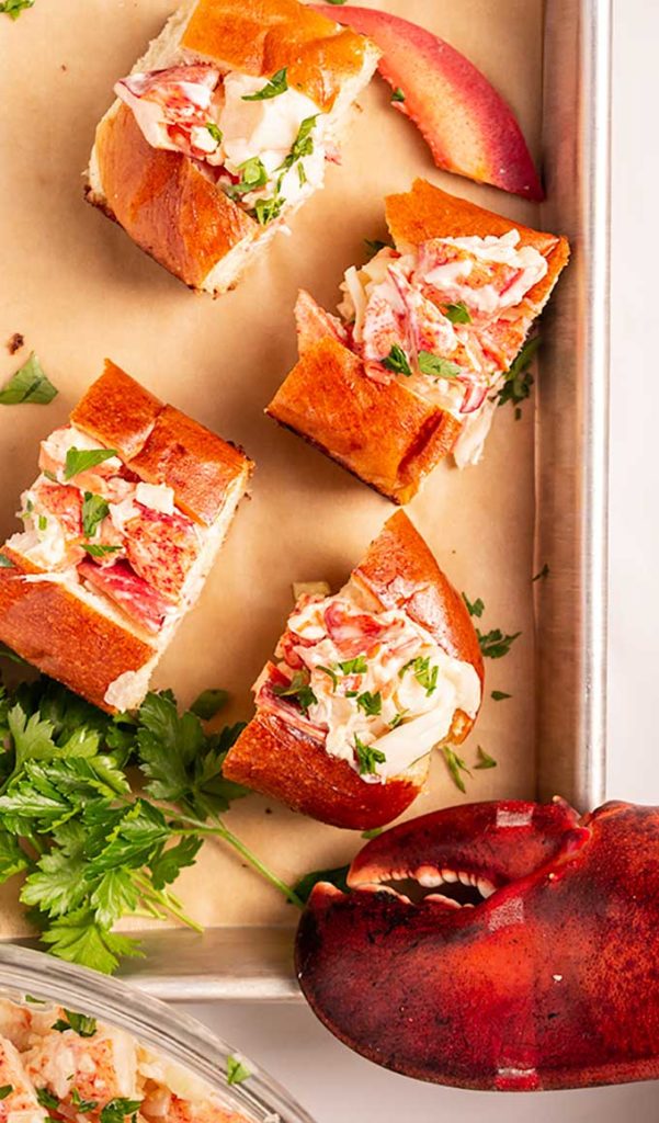 New England lobster roll recipe made into bite size portions