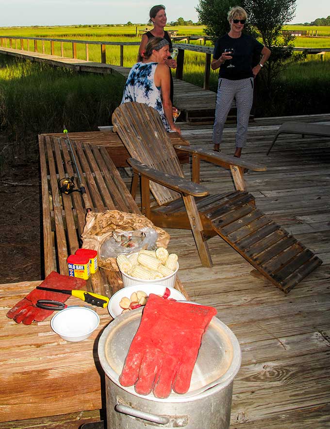 low country boil party in the marsh
