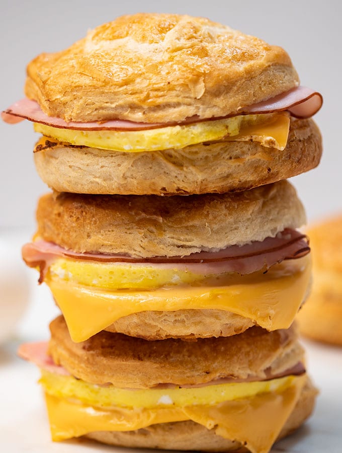 Make Ahead Breakfast Biscuit Sandwiches - Damn Delicious