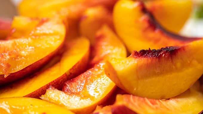 savory grilled peach salad