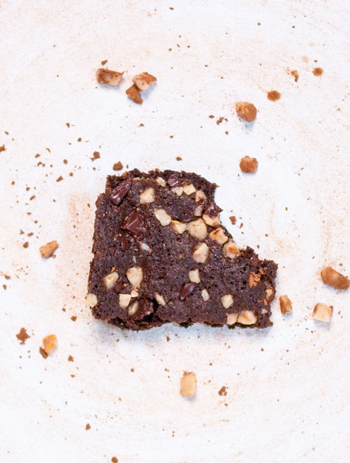brownie brittle with a bite out of it