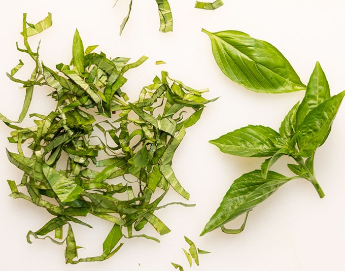 julienned basil