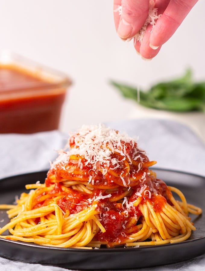 homemade spaghetti sauce recipe with Parmesan cheese