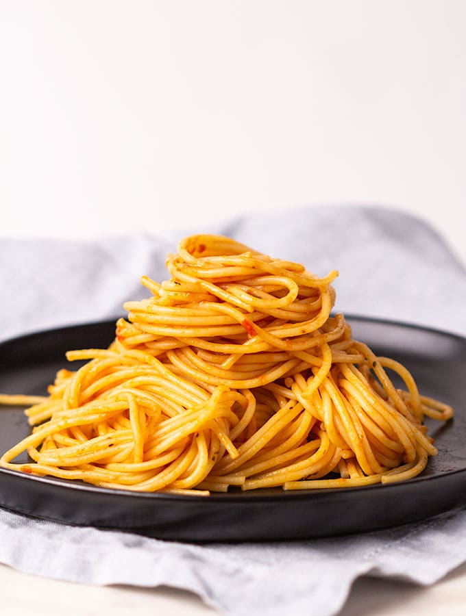 lightly sauced pasta