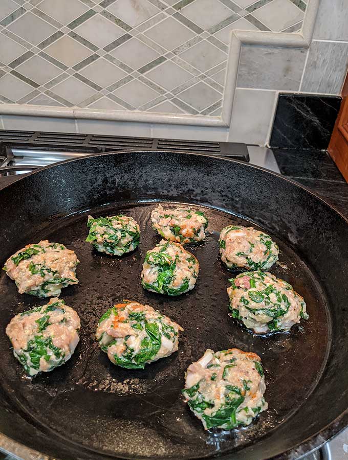 chicken meatball sub recipe cooking in cast iron