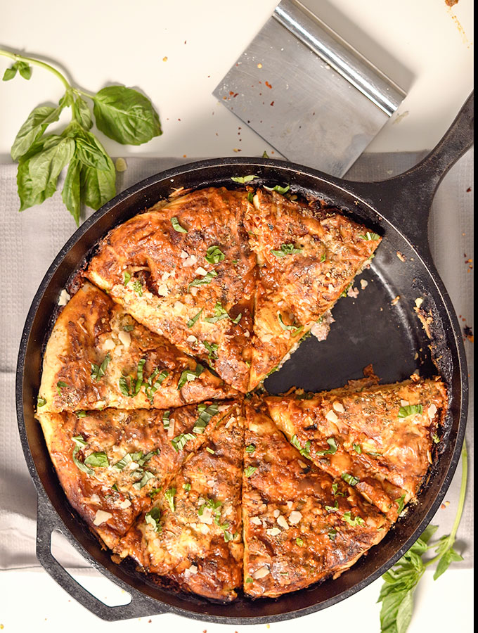 Stuffed Crust Cast Iron Pizza - A Beautiful Mess