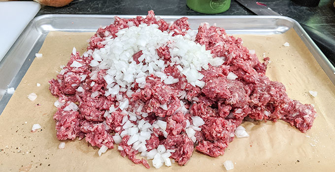 White Castle slider recipe meat mixture