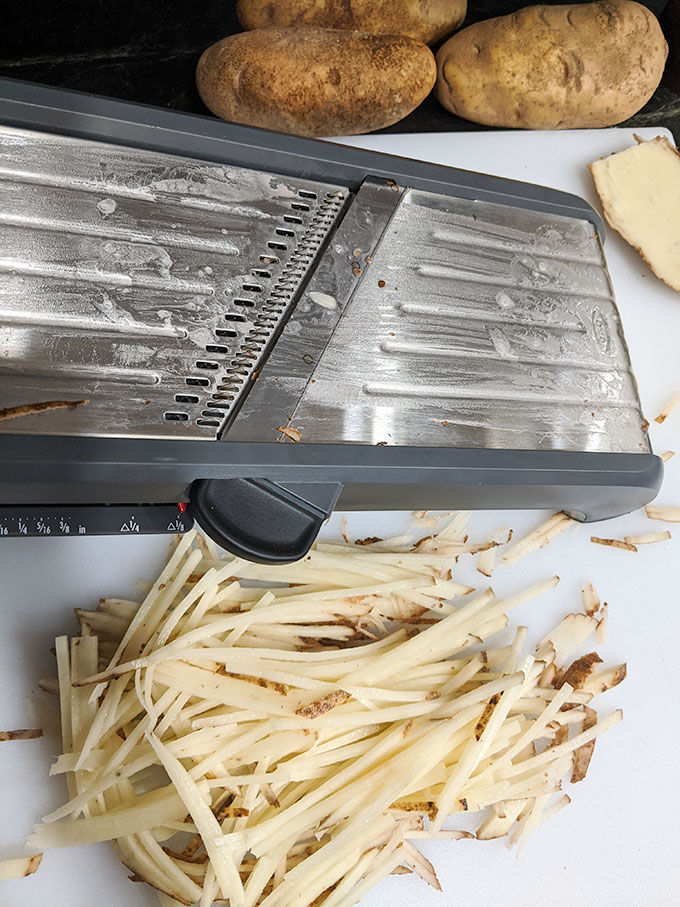 Homemade French fries with peel on